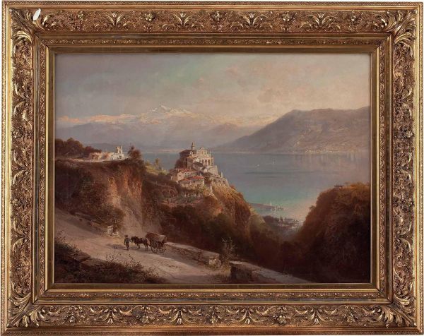 Madonna Del Sasso Am Lago Maggiore Oil Painting by Ferdinand Feldhutter