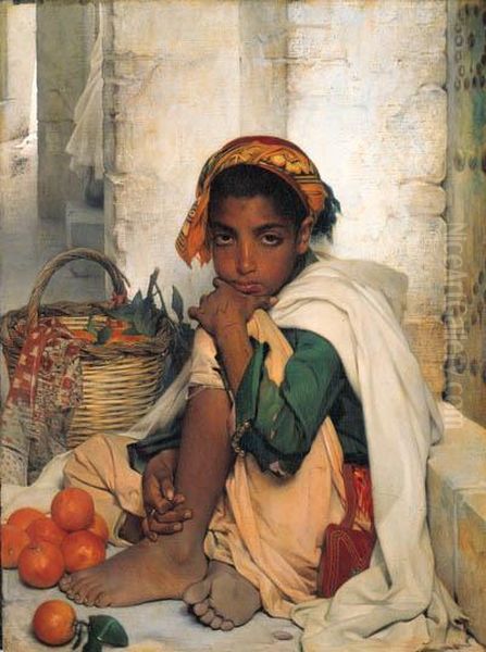 The Orange Seller Oil Painting by Auguste Felix