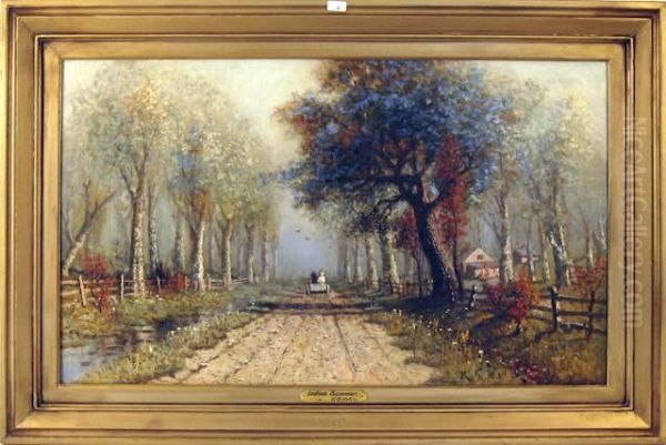 Indian Summer Oil Painting by Karl Eugen Felix