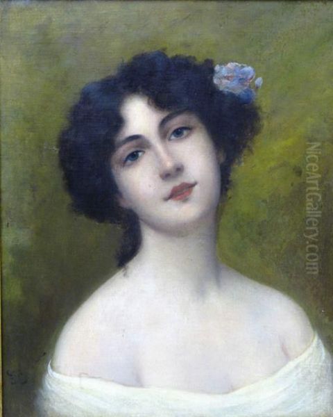 Bildnis Junge Dame Oil Painting by Karl Eugen Felix