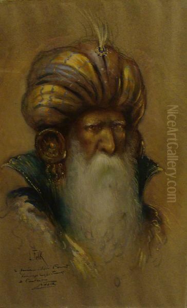 Homme Au Turban Oil Painting by L Felk