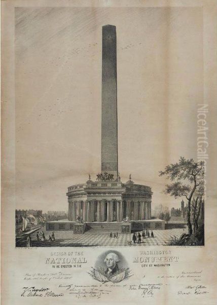 Design Of The Washington Monument (see P., Iamer.on Stone , Pp. 185-186) Oil Painting by Charles Fenderich