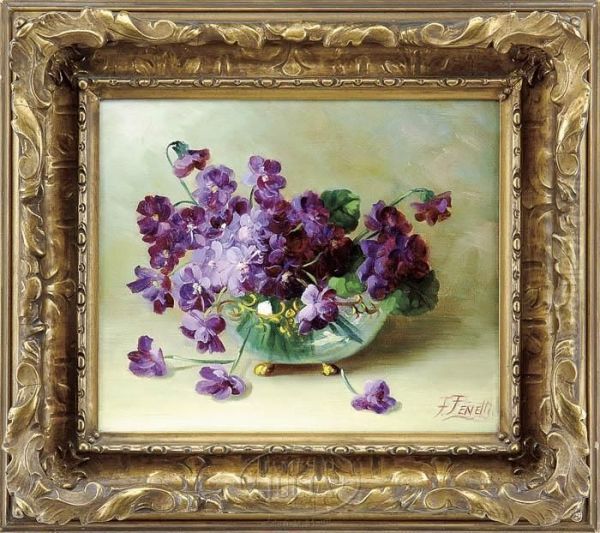 Fenetty Violets Oil Painting by Frederick M. Fenety