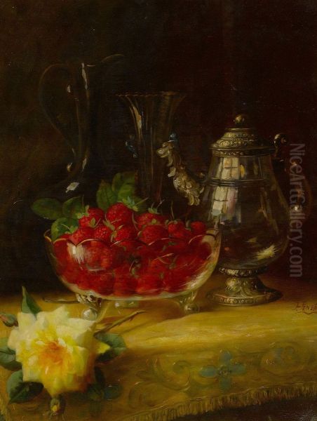 Strawberry Still Life Oil Painting by Frederick M. Fenety