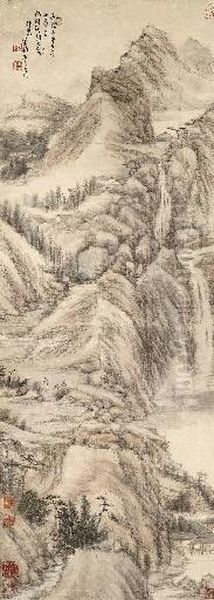 Gathering On Mount Chong Oil Painting by Gao Fenghan