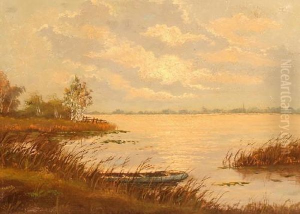 Niederrheinische Landschaft Oil Painting by Hermann Fenner-Behmer