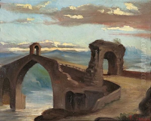 El Pont Del Diable Oil Painting by Enric Ferau