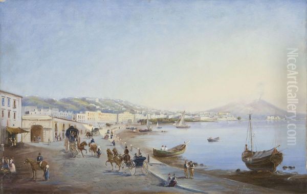 Veduta Di Napoli Oil Painting by Francesco Fergola