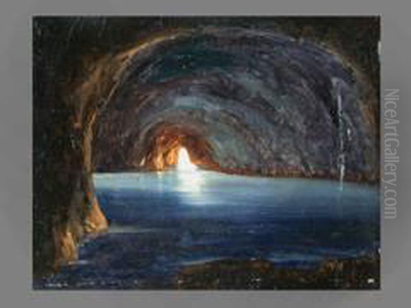 Die Blaue Grotte Von Capri Oil Painting by Francesco Fergola