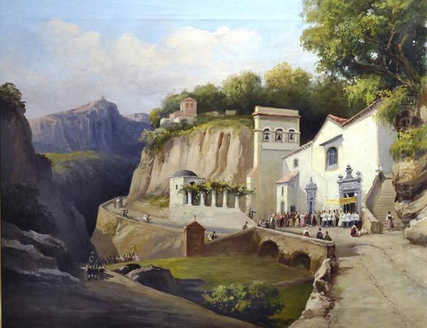 Cava Dei Tirreni Oil Painting by Salvatore Fergola