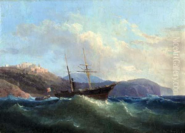 Mare In Tempesta Oil Painting by Salvatore Fergola