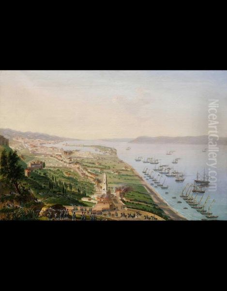 La Presa Di Messina Oil Painting by Salvatore Fergola