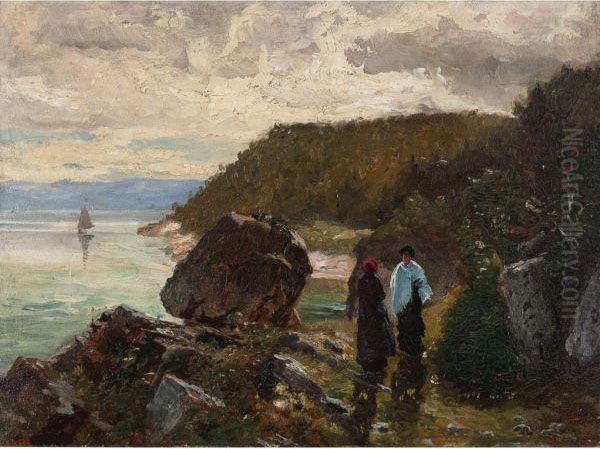 Path By The River, Murray Bay, Lower St. Lawrence, Can. Oil Painting by Henry Augustus Ferguson