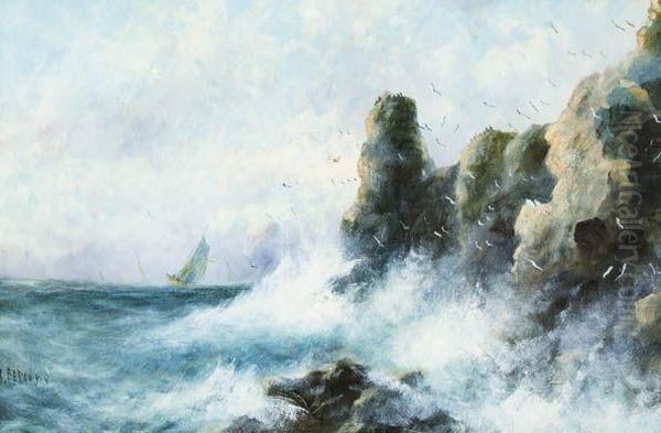 Crashing Waves Oil Painting by Margaret J. Ferguson