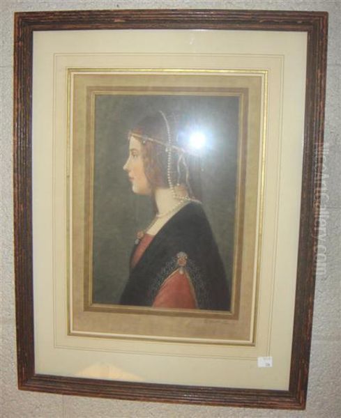 Portrait Of A Woman Profile Oil Painting by William Gowe Ferguson