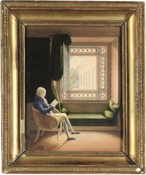 A Gentleman Seated Oil Painting by E. Fermery