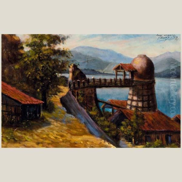 Lago Maggiore Oil Painting by J Alvarez Fernandez