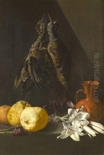 Nature Morte De Fleurs Et De Cedrats Oil Painting by Juan Fernandez