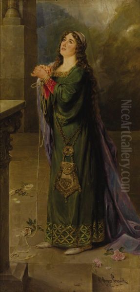 Female Saint Oil Painting by Rafael Arroyo Fernandez