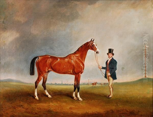 Lordhenry Bentinck And One Of His Famous Race Horses Oil Painting by Claude L. Ferneley