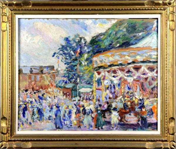 Fete Foraine Oil Painting by Julien Hippolyte Feron