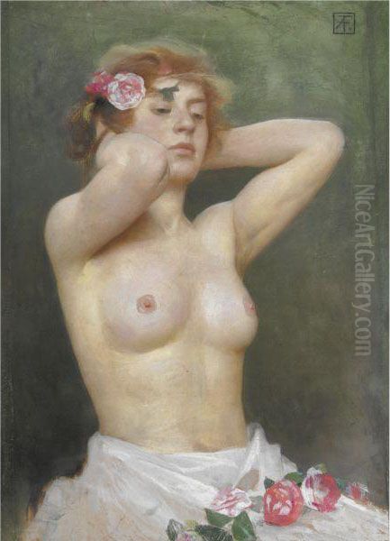 Busto Di Donna Oil Painting by Arnaldo Ferraguti