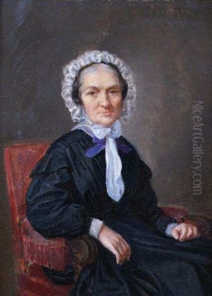 Portrait De Femme Dans Un Fauteuil Oil Painting by Jules Georges Ferrand