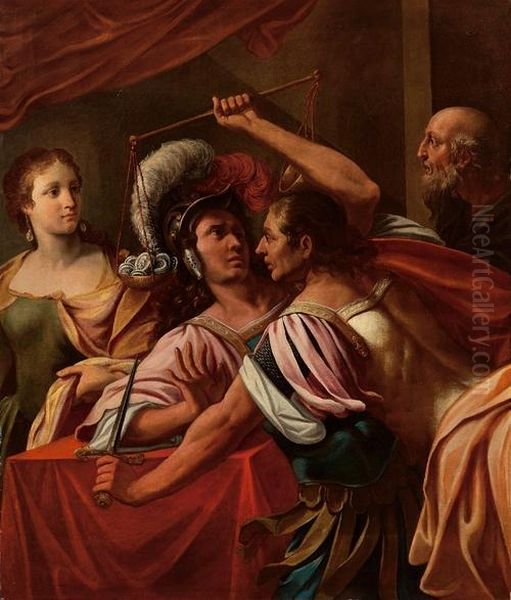 Episodio Di Storia Romana Oil Painting by Luca Da Reggio (Ferrari)