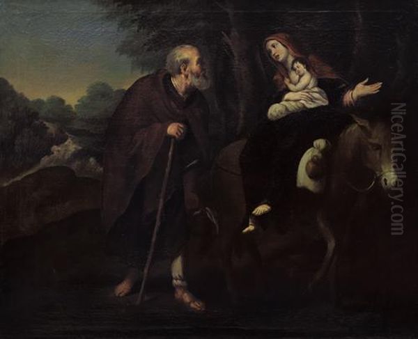 La Fuga In Egitto Oil Painting by Giovanni Andrea di Ferrari