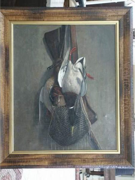 Nature Morte Aux Canards Oil Painting by Helvetico Ferrario