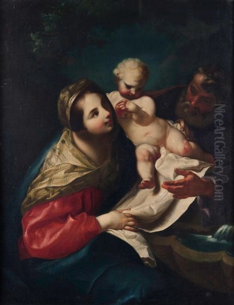 Sacra Famiglia Oil Painting by Giovanni Domenico Ferretti