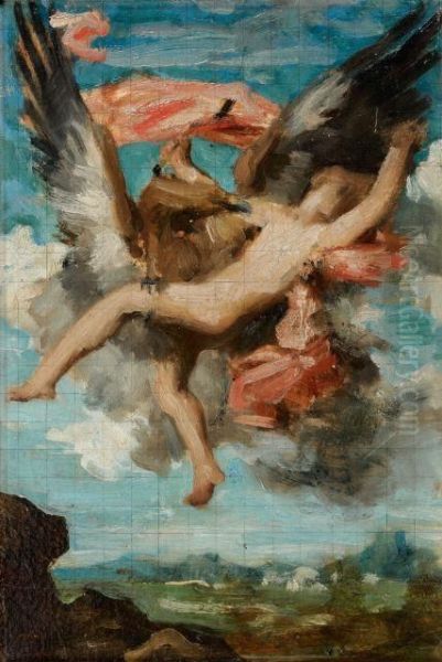 L'enlevement De Ganymede Oil Painting by Gabriel Joseph Marie Augustin Ferrier