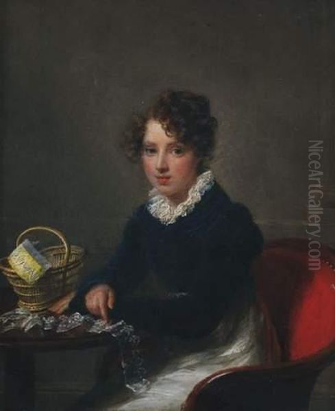 Portrait Presume De Louise Sordet Nee Mussard Oil Painting by Francois Ferriere