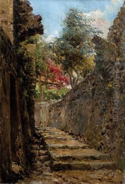 Escalinata Oil Painting by Antonio Ferrigno