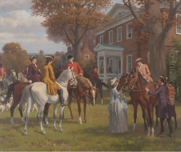 Home Of John Marshall, Richmond Virginia (before The Hunt) Oil Painting by Stephen James Ferris