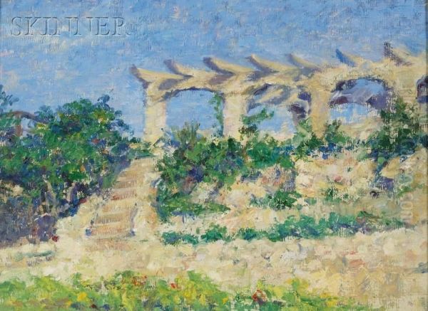 Garden Steps Oil Painting by Isabelle H. Ferry