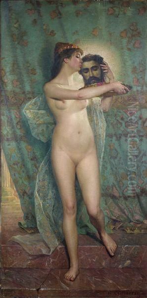 Salome Et La Tete De Saint Jean-baptiste Oil Painting by Jean Georges Ferry