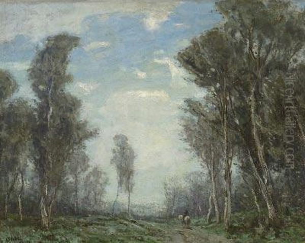 Landschaft Mit Reiter In Birkenhain Oil Painting by Arthur Feudel