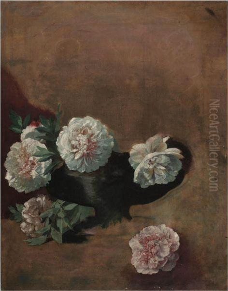 Pfingstrosen (still Life With Peonies) Oil Painting by Anselm Feuerbach