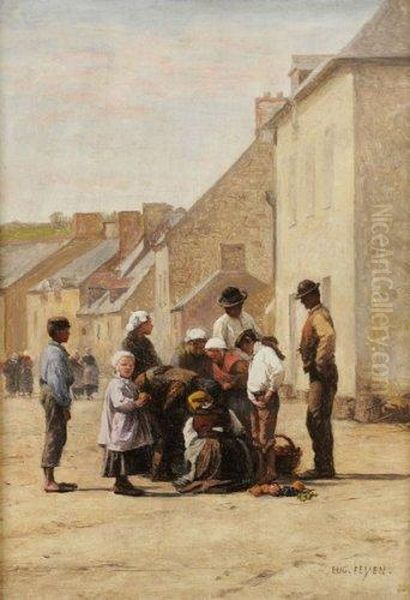 Sur La Place Du Marche Oil Painting by Eugene Feyen