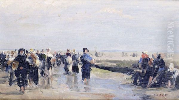 Femme Sur La Plage Oil Painting by Jacques Eugene Feyen