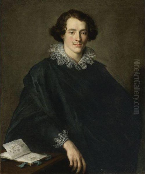 Portrait Of A Young Man With A Sketchbook Oil Painting by Domenico Fiasella