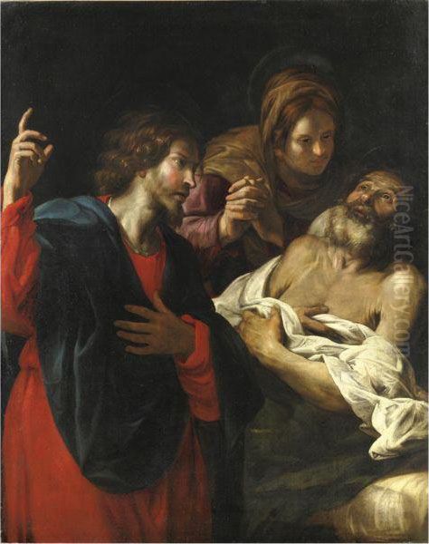 Morte Di San Giuseppe Oil Painting by Domenico Fiasella