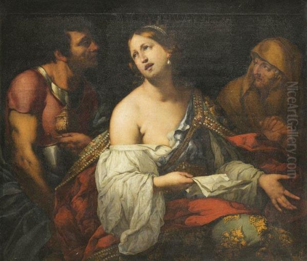 Semiramis Apprenant La Revolte De Babylone Oil Painting by Domenico Fiasella