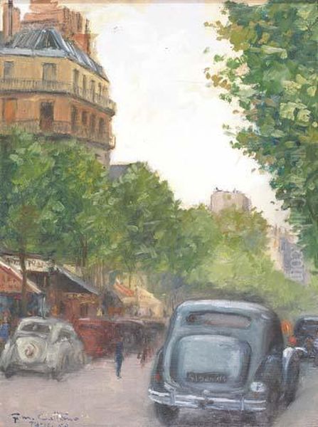 Parigi, 1950 Oil Painting by Giuseppe Maria Ficatelli