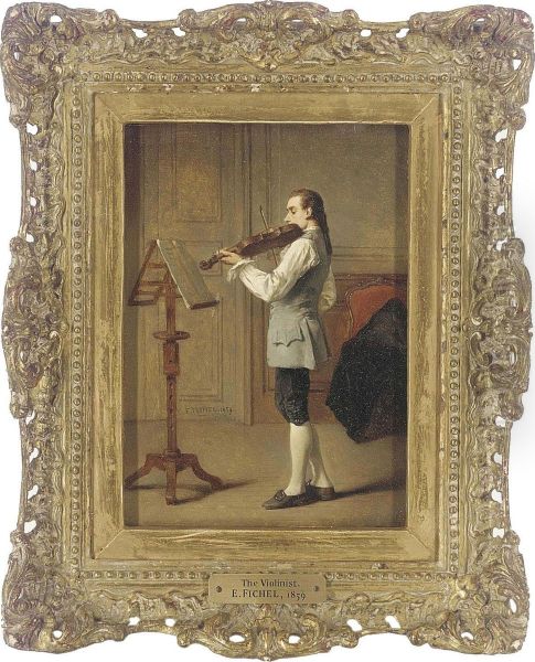 The Violinist Oil Painting by Benjamin Eugene Fichel