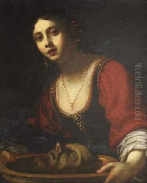 Salome Et La Tete De Saint Jean Baptiste Oil Painting by Felice Ficherelli Il Riposo