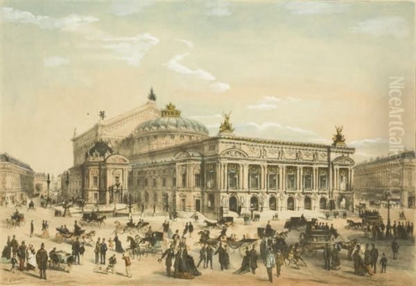 Aspect General De L'opera, Ch. Garnier Architecte Oil Painting by Michel Charles Fichot