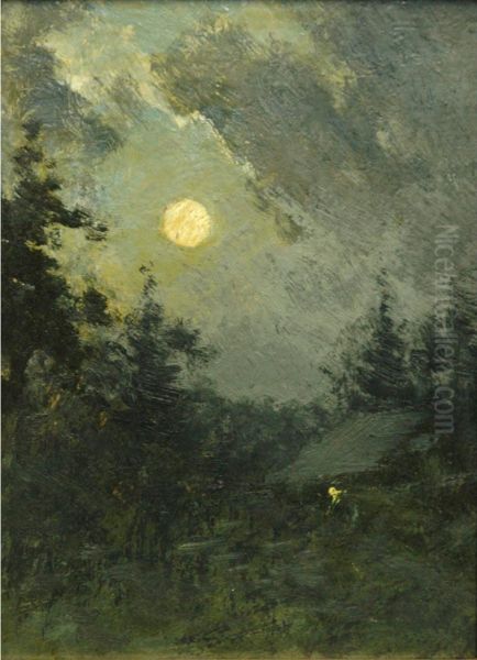 Moonlight Over Trees Oil Painting by Edward Loyal Field