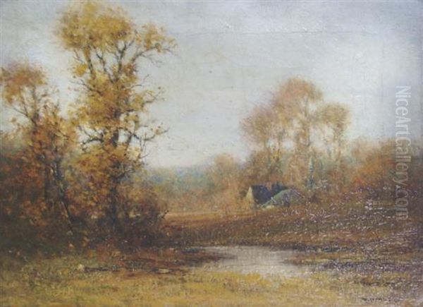 Open Field With Cottage Oil Painting by Edward Loyal Field